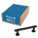 3 in. (76 mm) Matte Black Straight Bar Drawer Pull (10-Pack) - Super Arbor