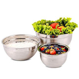 3-Piece Mixing Bowls with Lids Stainless Steel Kitchen Storage Bakeware Set
