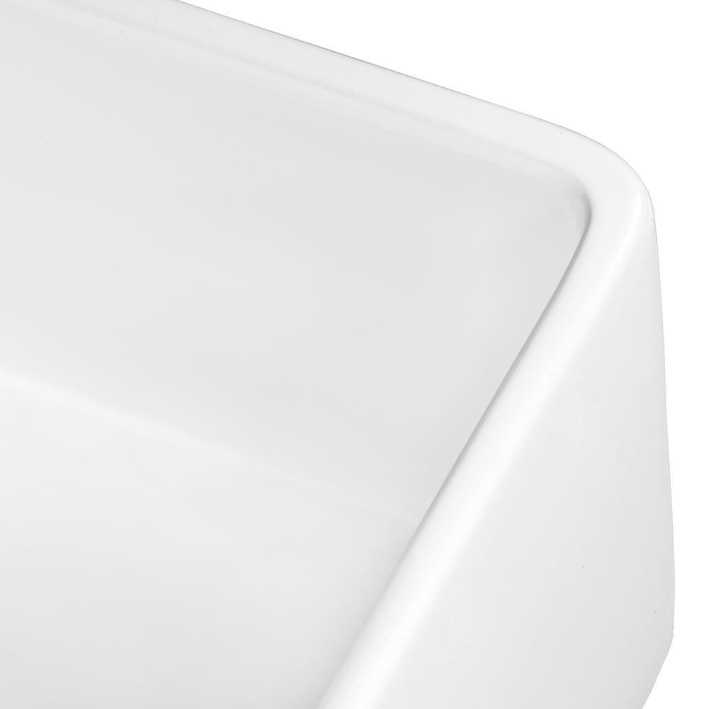 30 in. x 20 in. Fireclay Reversible Farmhouse Apron-Front Single Bowl Kitchen Sink in White - Super Arbor