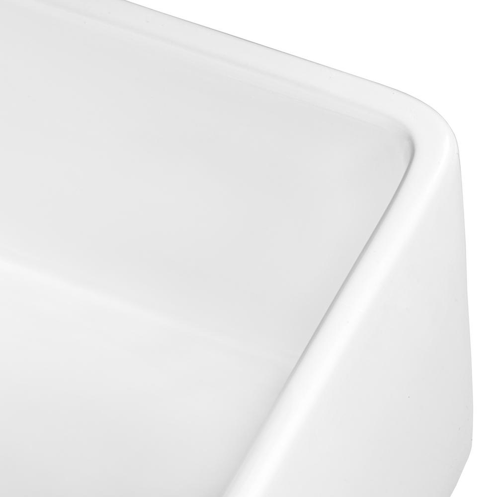 Farmhouse Apron-Front Fireclay 33 in. x 20 in. Reversible Single Bowl Kitchen Sink in White - Super Arbor