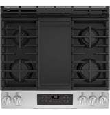 GE 5.3 cu. ft. Slide-In Gas Range with Steam-Cleaning Oven in Stainless Steel
