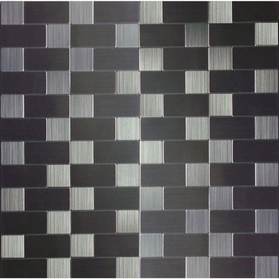 Instant Mosaic 12 in. x 12 in. x 6 mm Peel and Stick Brushed Stainless Metal Wall Tile - Super Arbor