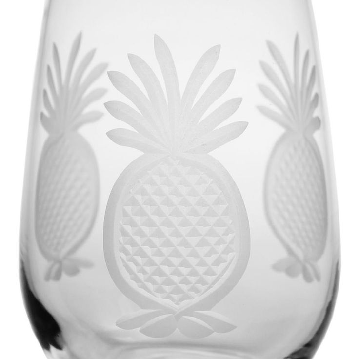 Pineapple 12 oz. Clear White Wine Glass (Set of 4)