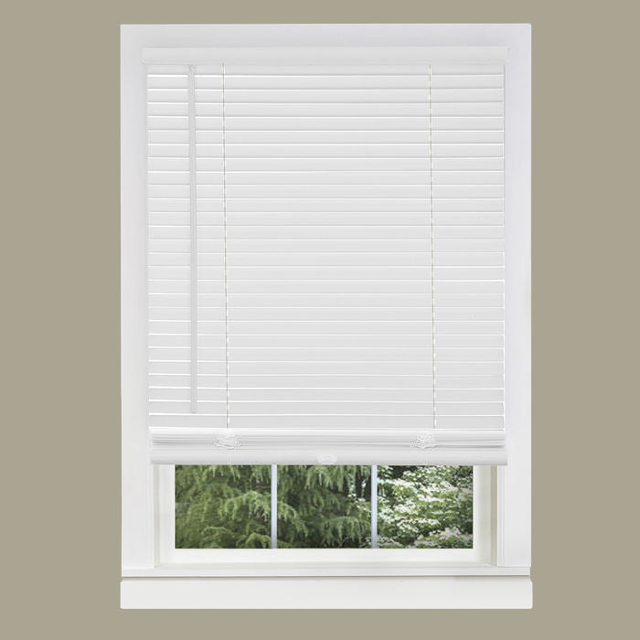 Achim GII Morningstar 1-in Slat 32-in x 64-in Cordless White Vinyl Light-Filtering Mini Blinds