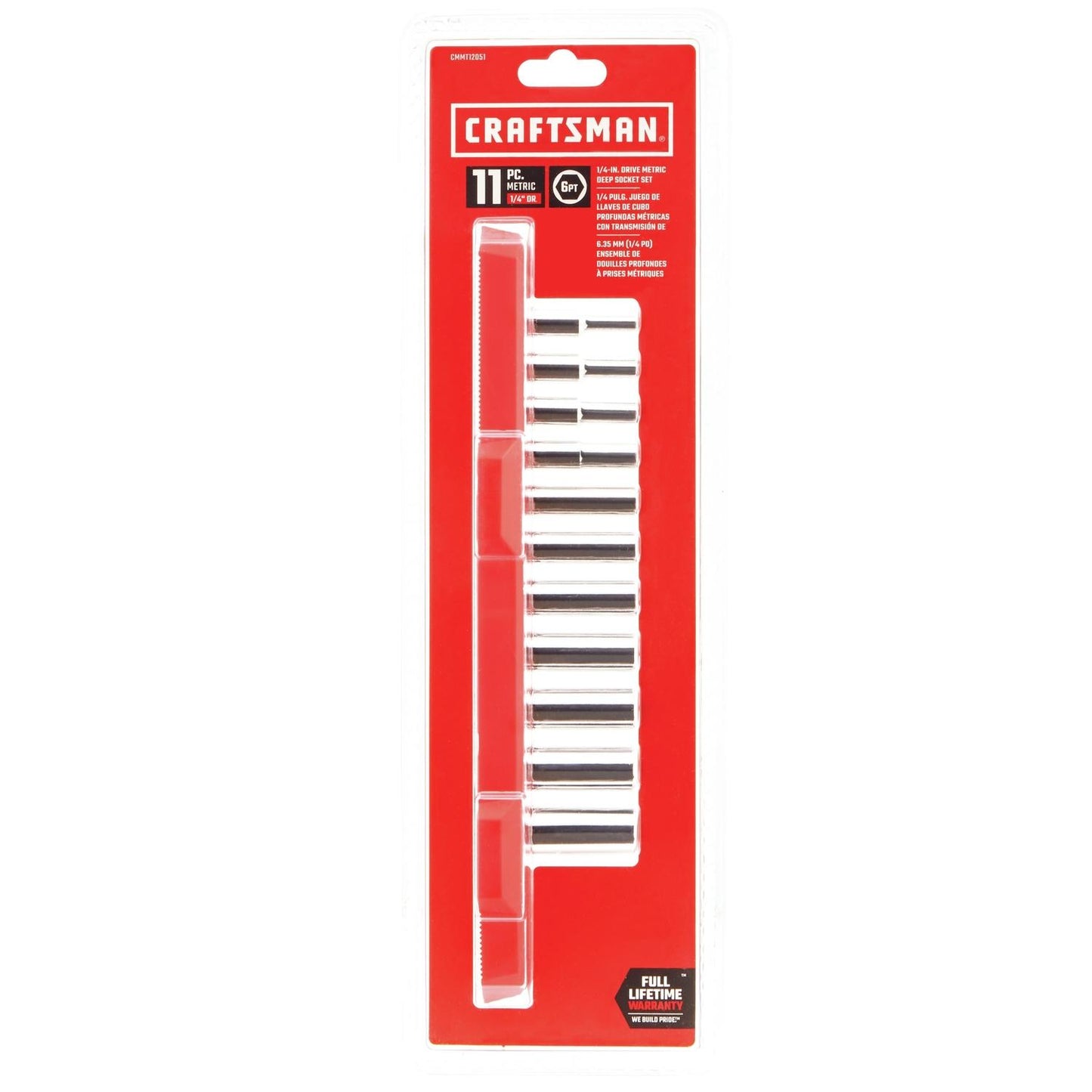 Craftsman 1/4 in. Drive Metric 6 Point Deep Socket Set, 11 pc