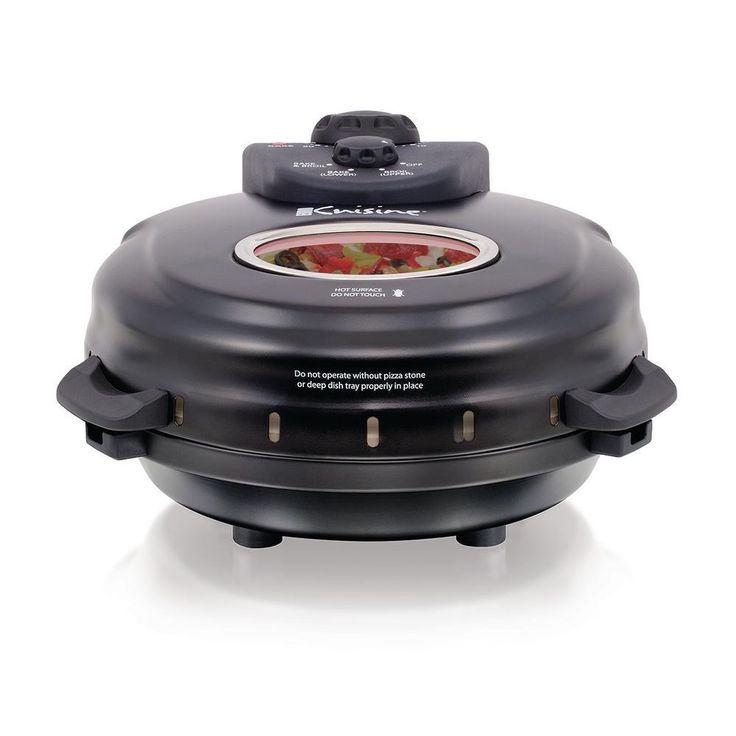 12 in. Black Electric Oven Pizza Maker with Lid