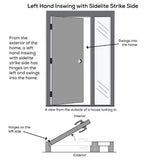 51 in. x 81.75 in. Celeste Frosted Glass Left-Hand Inswing 4-Lite Eclectic Painted Steel Prehung Front Door w/ Sidelite - Super Arbor