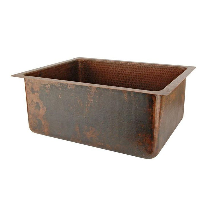 Undermount Hammered Copper 20 in. 0-Hole Kitchen Bar Sink in Oil Rubbed Bronze
