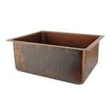 Undermount Hammered Copper 20 in. 0-Hole Kitchen Bar Sink in Oil Rubbed Bronze