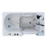 Rampart Nova Heated 3.9 ft. Walk-in Whirlpool Bathtub with 6 in. Tile Easy Up Adhesive Wall Surround in White - Super Arbor