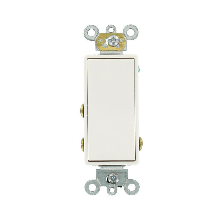 15 Amp Decora Plus Commercial Grade Single Pole Double-Throw Center-Off Momentary Contact Rocker Switch, White - Super Arbor