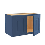 Home Decorators Collection Grayson 24 in. W x 12 in. D x 15 in. H Assembled Plywood Wall Bridge Kitchen Cabinet in Mythic Blue with Soft Close