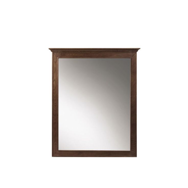 28 in. W x 33 in. H Framed Rectangular  Bathroom Vanity Mirror in Antique Coffee