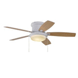 Roanoke 48 in. LED Indoor/Outdoor Matte White Ceiling Fan with Light Kit