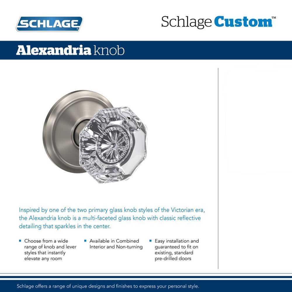 Custom Alexandria Matte Black Collins Trim Combined Interior Glass Door Knob - Super Arbor