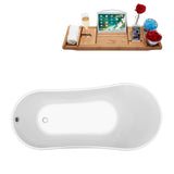 59.1 in. Acrylic Clawfoot Non-Whirlpool Bathtub in White - Super Arbor