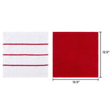 100% Cotton Solid and Striped Waffle Weave Set of 16 Dish Wash Clothes for Kitchen