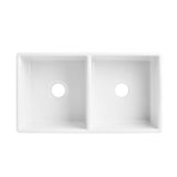 Brooks II Farmhouse/Apron-Front Fireclay 33 in. 50/50 Double Bowl Kitchen Sink in Crisp White - Super Arbor