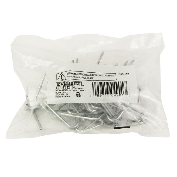 Everbilt Galvanized Steel 12-Gauge T-Post Fence Clips (25 per Bag)