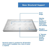 SlimLine 34 in. D x 60 in. W Single Threshold Shower Base in White