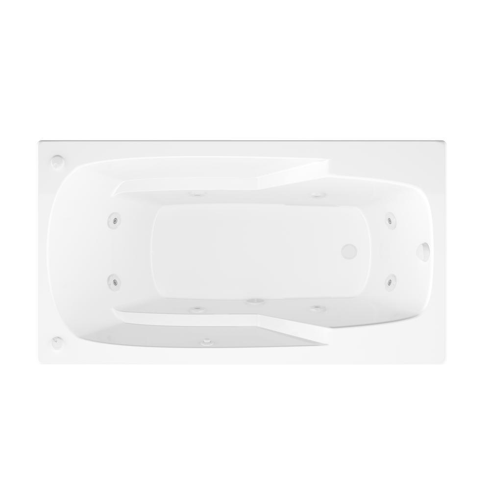 Coral 5 ft. Rectangular Drop-in Whirlpool Bathtub in White - Super Arbor