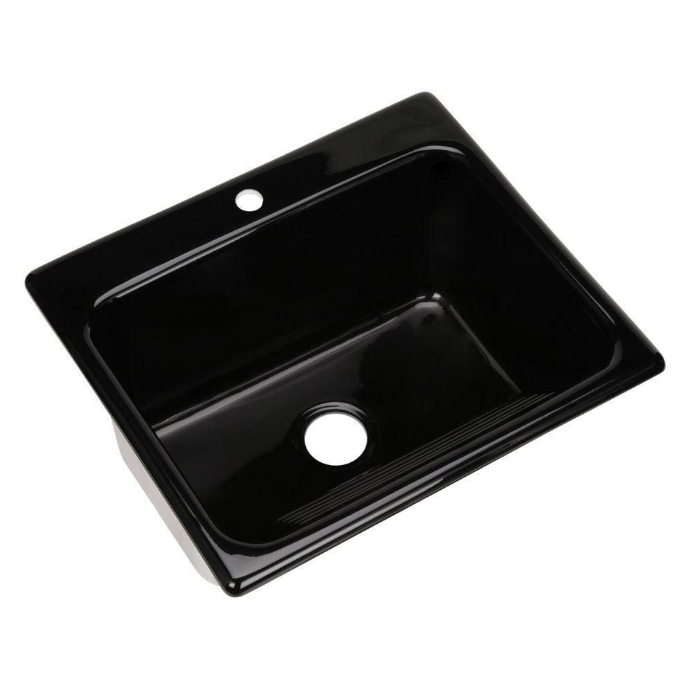 Kensington Drop-In Acrylic 25 in. 1-Hole Single Bowl Utility Sink in White - Super Arbor