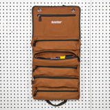 26 in. 6 Zippered Pockets Super Roll Tool Bag in Brown - Super Arbor