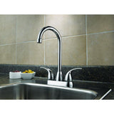 Peerless Chrome 2-Handle Deck-Mount High-Arc Handle Kitchen Faucet (Deck Plate Included)