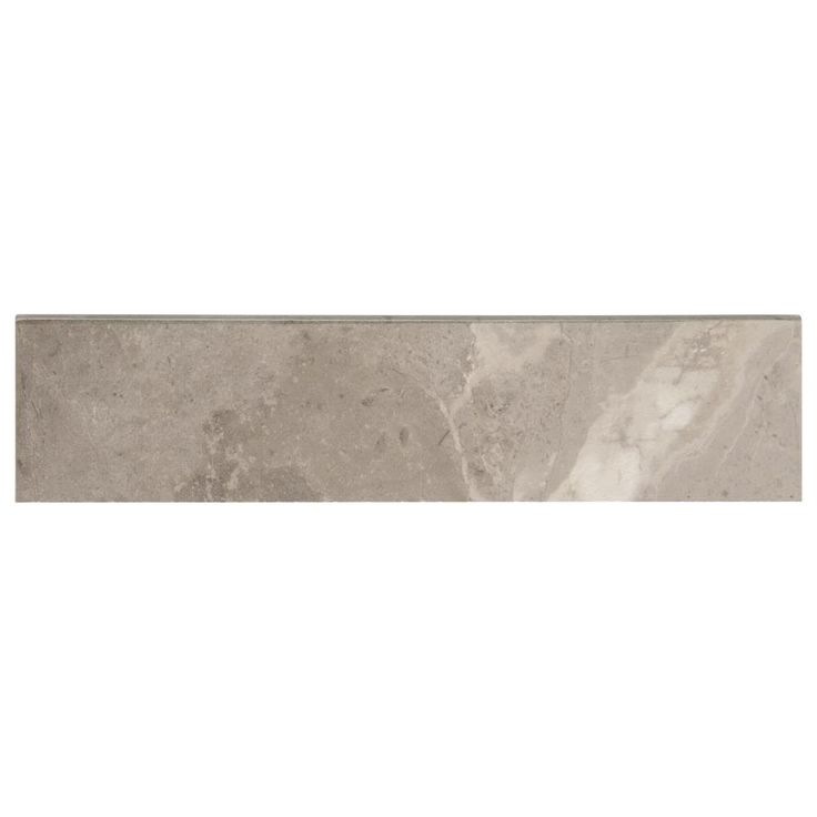 Mohawk ForeverStyle Gray Marble Porcelain Bullnose Trim Tile (3-in x 12-in)