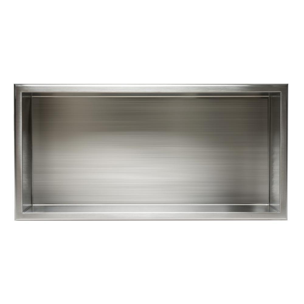24 in. x 12 in. x 4 in. Niche in Brushed Stainless Steel - Super Arbor