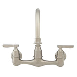 Corin 2-Handle Wall-Mount Kitchen Faucet in Stainless - Super Arbor
