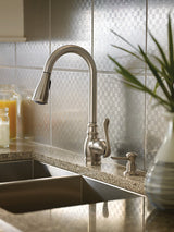 Moen Anabelle 1‑Handle High Arc Pull‑Down Kitchen Faucet with Soap Dispenser, Spot Resist Stainless