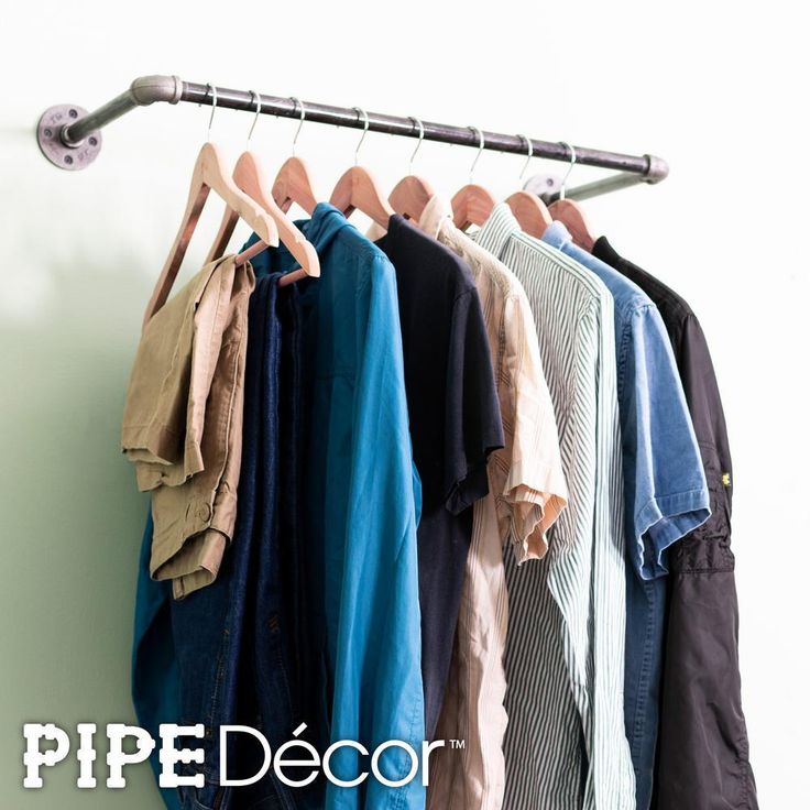 1/2 in. x 2 ft. L Black Pipe Wall Mounted Clothing Rack Kit