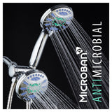 Antimicrobial 48-Spray 4.3 in. High Pressure 3-Way Dual Shower Head and Handheld Shower Head Combo in Chrome - Super Arbor
