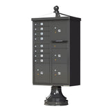 Vital 1570 8 Mailboxes 2 Parcel Lockers 1 Outgoing Pedestal Mount Cluster Box Unit - Super Arbor