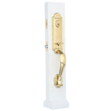 Prestige Avendale Single Cylinder Lifetime Polished Brass Door Handleset with Alcott Door Knob feat SmartKey Security - Super Arbor