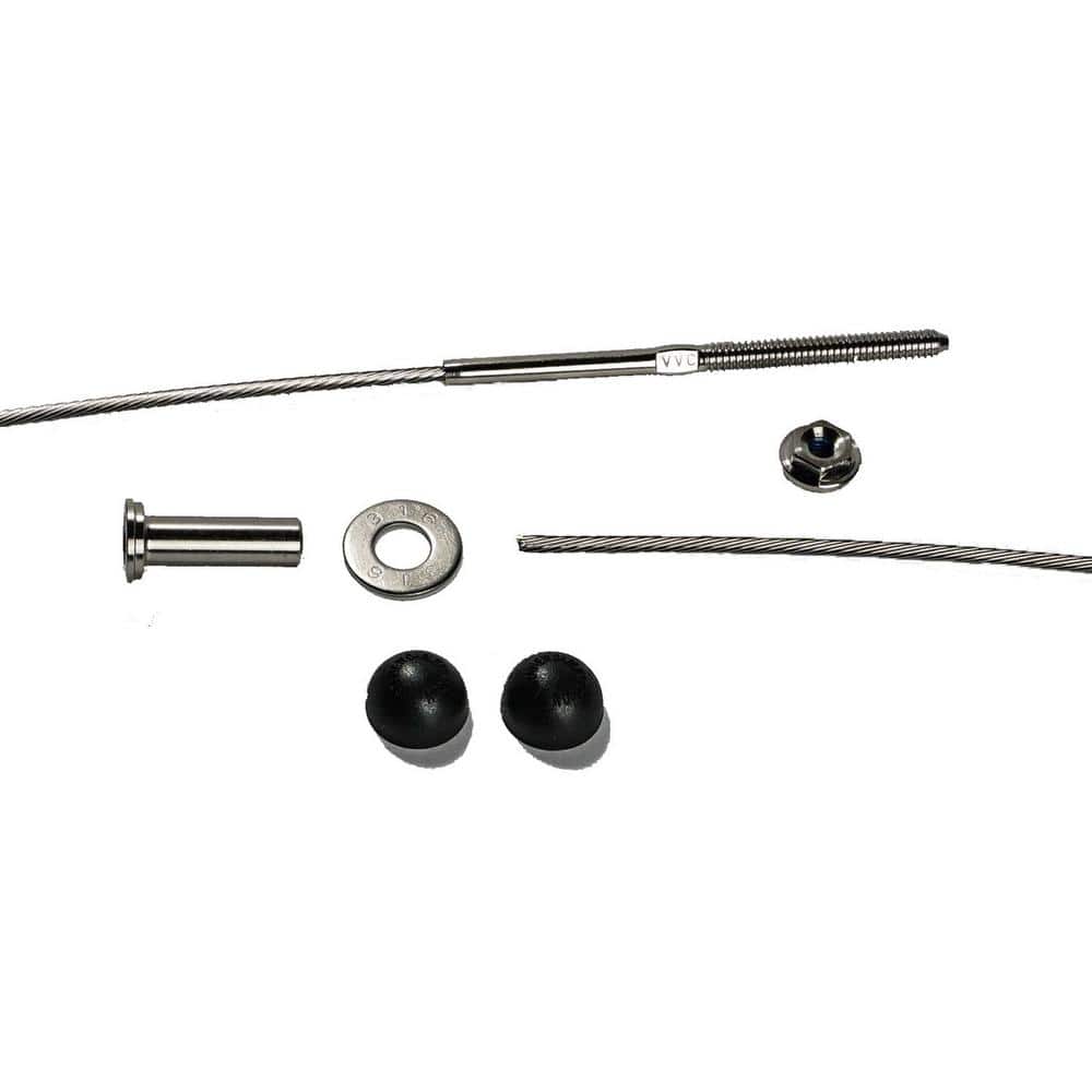 10 ft. 1/8 in. Stainless Steel Cable Railing Assembly Kit with Black Caps
