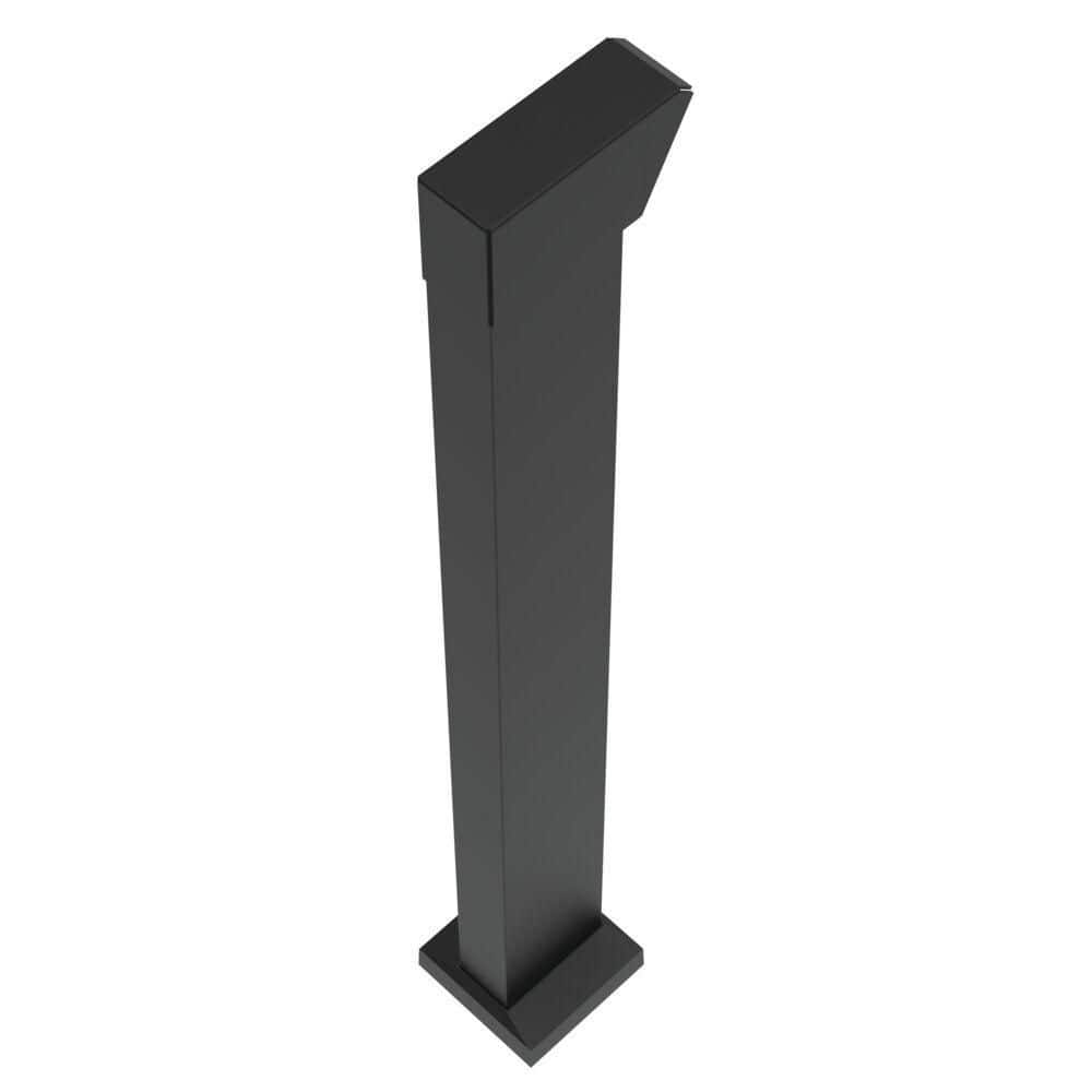 Elevation Aluminum 5.25 in. x 4.81 in. x 3.5 ft. Matte Black Deck End Post for Cable Railing System