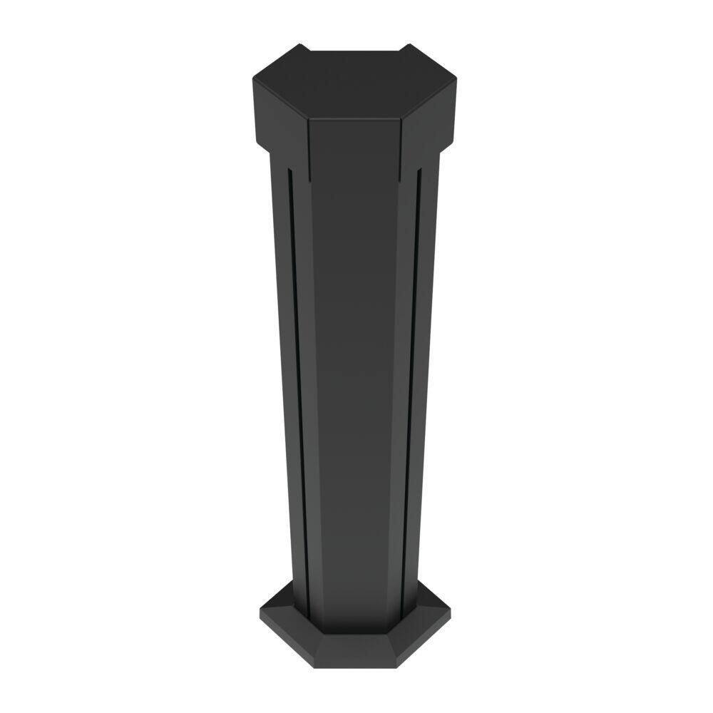Elevation Aluminum 8.75 in. x 5.38 in. x 3.5 ft. Matte Black Corner Post for Cable Railing System
