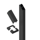 Elevation Aluminum 5.25 in. x 4.81 in. x 3.5 ft. Matte Black Stair Line Mid Post for Cable Railing System