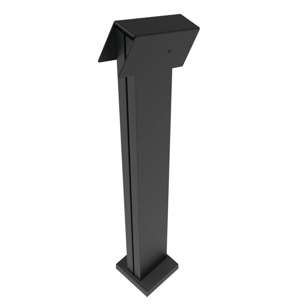 Elevation Aluminum 5.25 in. x 4.81 in. x 3.5 ft. Matte Black Stair Line Mid Post for Cable Railing System