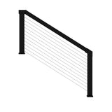 Elevation Aluminum 5 ft. x 42 in. Matte Black Stair Panel for Cable Railing System