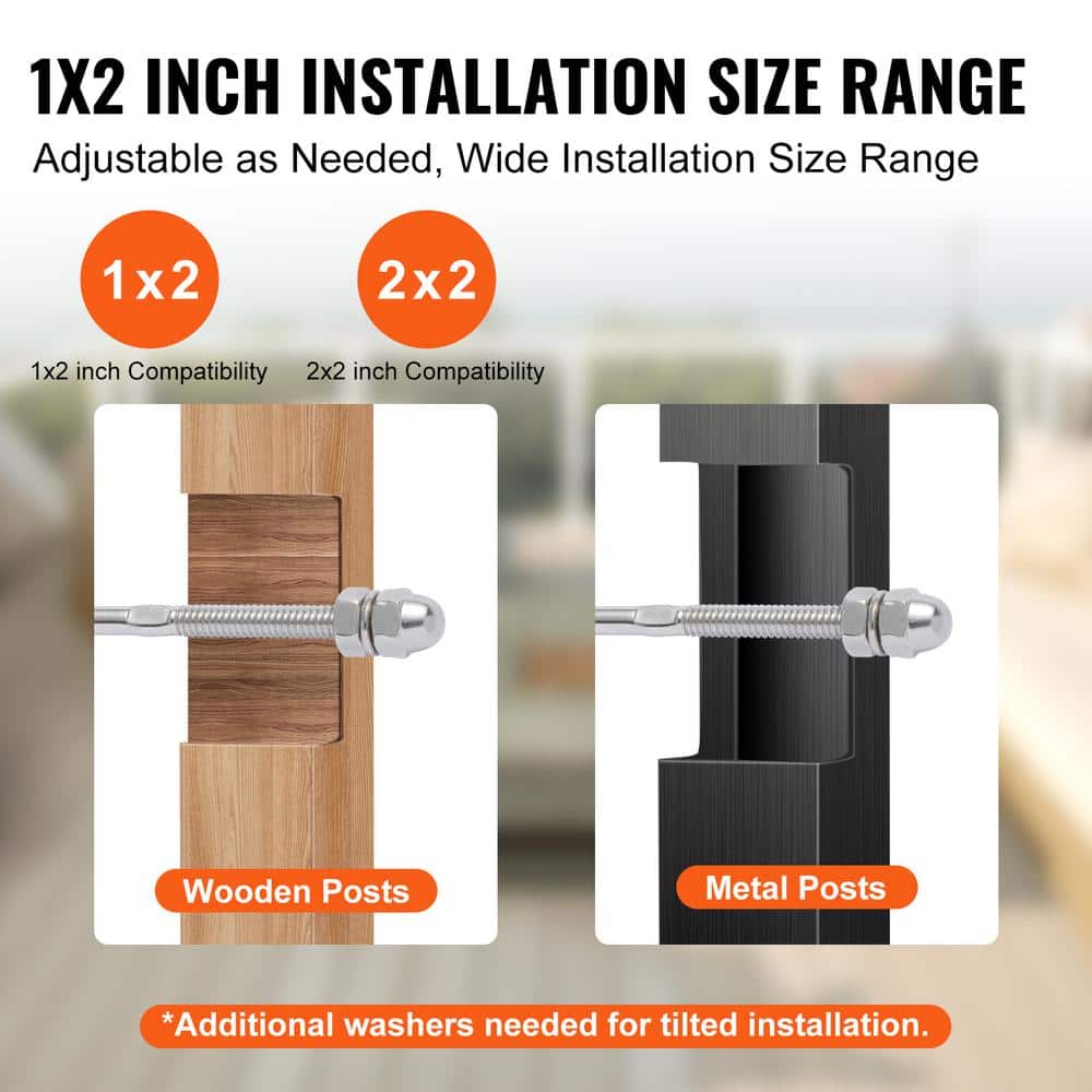 61 Pack Cable Railing Swage Threaded Stud Tension End Fitting Terminal for 1/8in.Deck Cable Railing,Stainless Steel