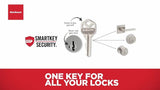 Kwikset Ashfield Polished Brass Smartkey Universal Keyed Entry Door Handle
