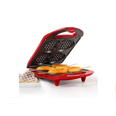 Heart-Shaped 4-Waffle Red American Waffle Maker with Recipe Booklet - Super Arbor
