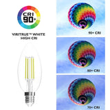 Viribright 35-Watt Equivalent B10 Dimmable E12 Candelabra Base LED Light Bulb 5000K Daylight (12-Pack)