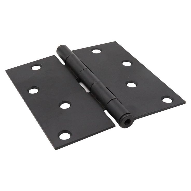 4 in. Matte Black Square Corner Smooth Action Hinge (3-Pack)