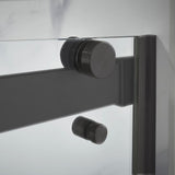 Lagoon Vertical Handle 48 in. L x 34 in. W x 80 in. H Center Drain Alcove Shower Kit in Slate and Matte Black - Super Arbor