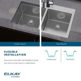 Crosstown Undermount Stainless Steel 14 in. Single Bowl Bar Sink with Bottom Grid and Drain