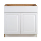 Benton Assembled 30x34.5x24 in. Sink Base Cabinet with False Drawer Front in White - Super Arbor